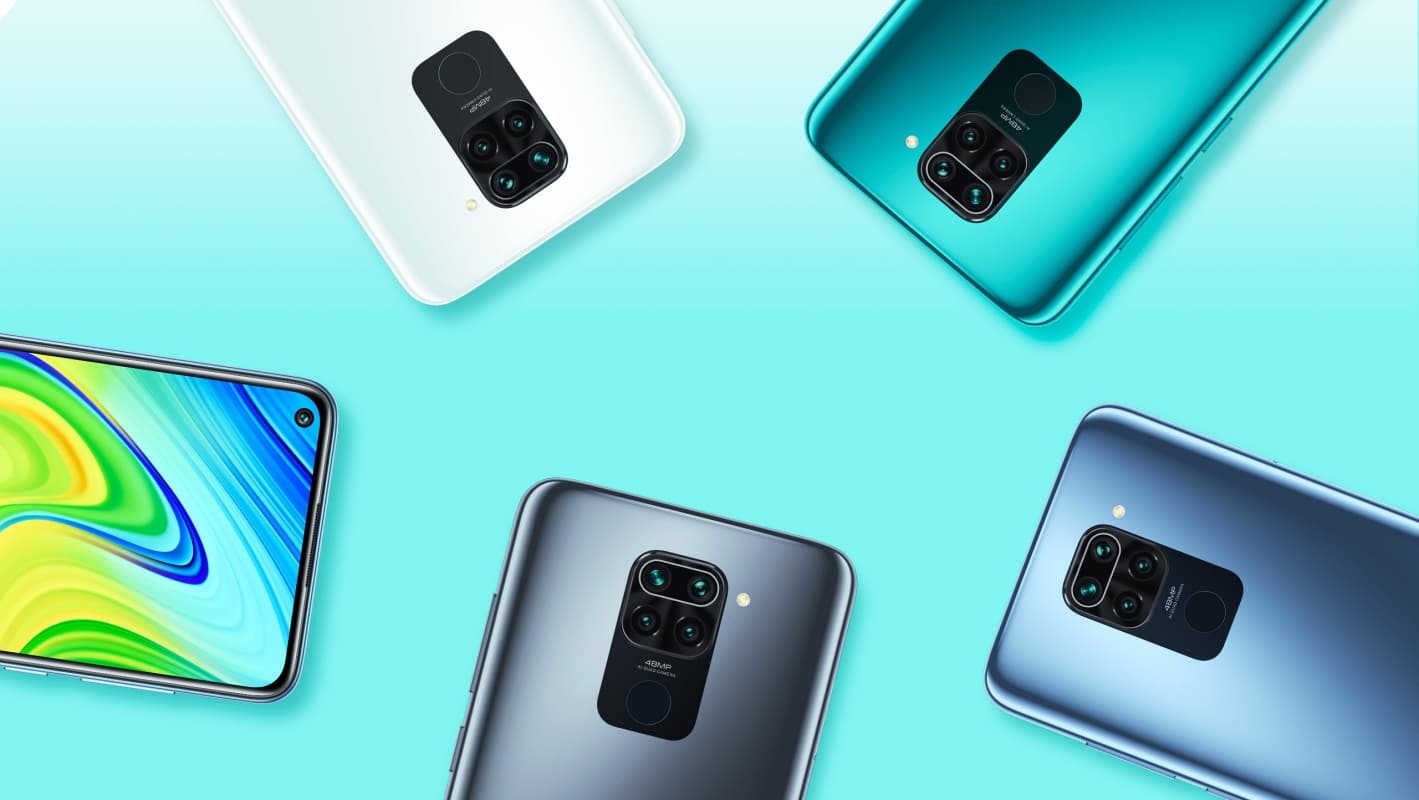 Redmi Note 9 em diferentes cores