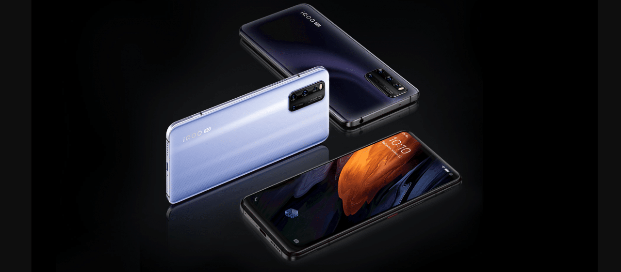 Montagem com três smartphones Vivo IQOO Neo3