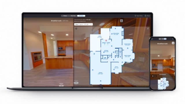Imagem mostra como funciona o app da Zillow, capaz de medir uma casa usando inteligência artificial