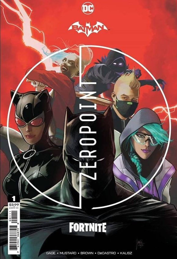 Capa de uma edição da HQ Batman/Fortnite: Ponto Zero