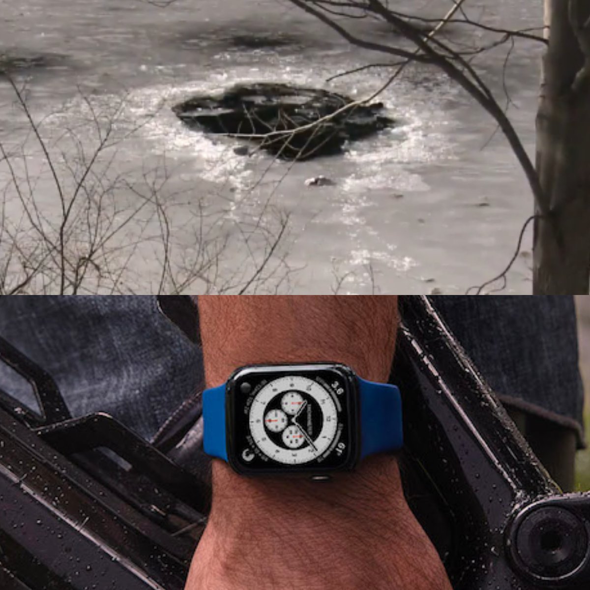 Homem cai no lago congelado e é salvo por seu Apple Watch