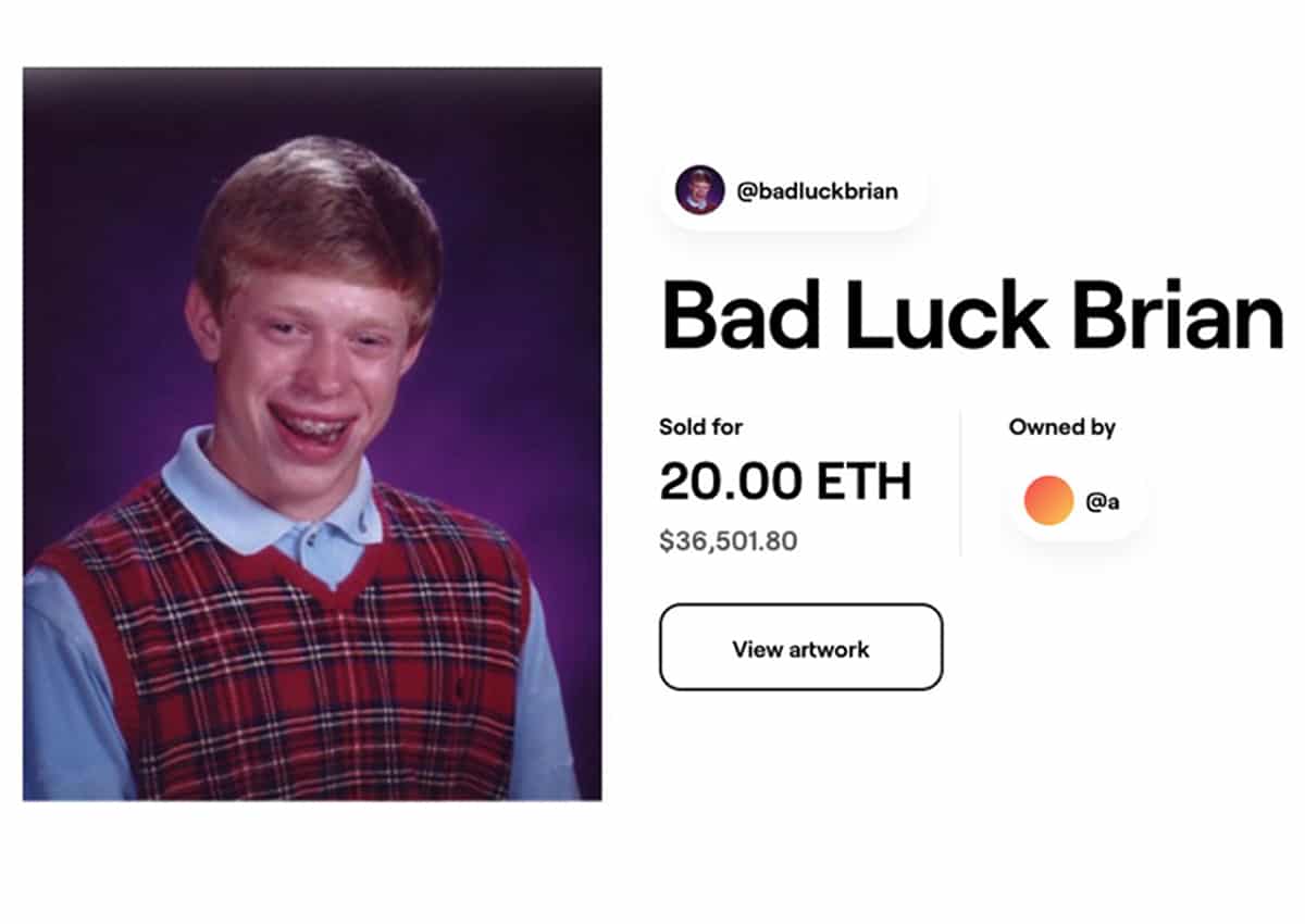 Imagem do meme Bad Luck Brian vendido