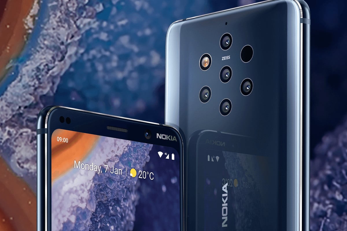 Imagem do celular Nokia 9 PureView com 5 lentes