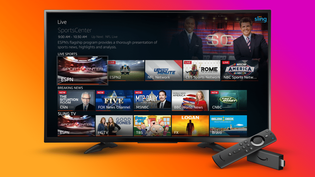 Amazon Fire TV com programação ao vivo e alexa