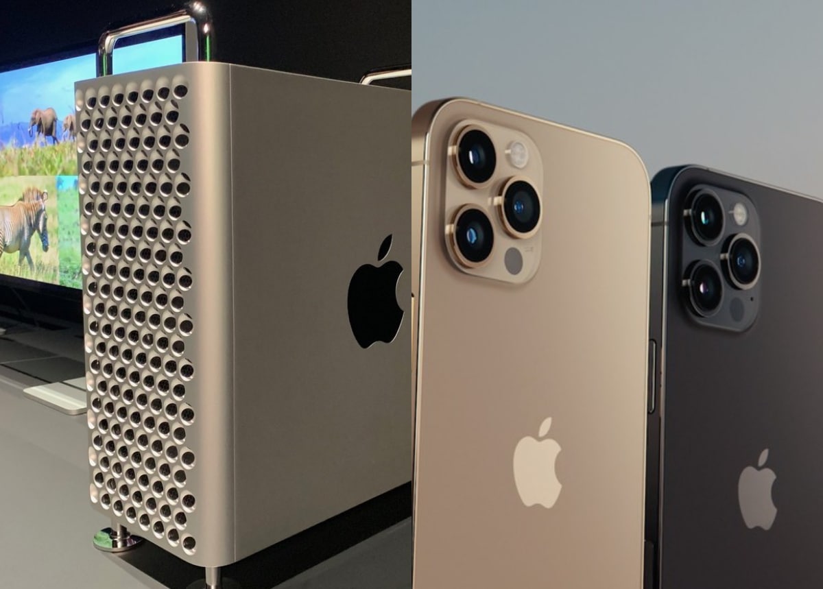Montagem Mac Pro "ralador de queijo" e iPhone 12
