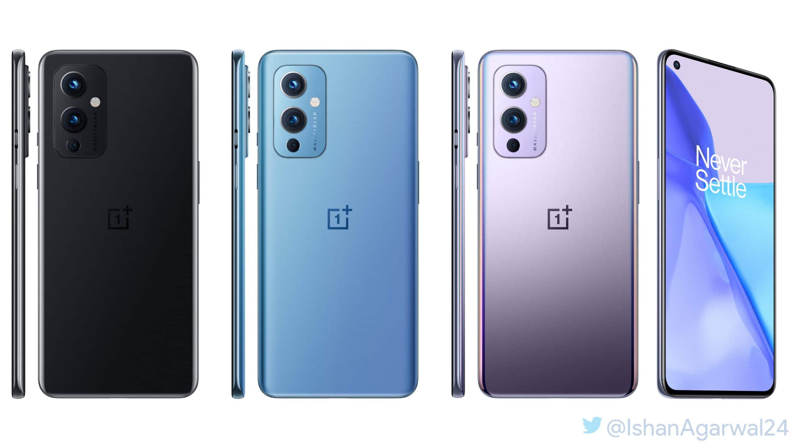 Imagem mostra variedade de cores do OnePlus 9, que chegará ao mercado no dia 23 de março