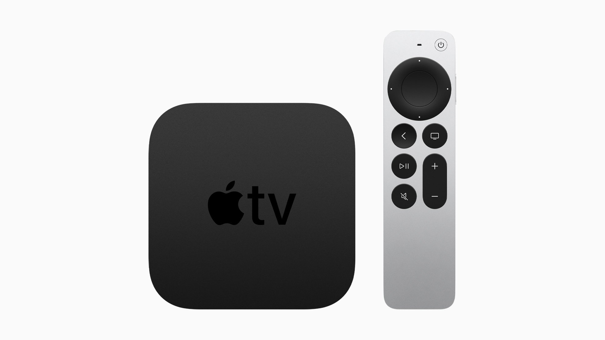 Imagem da nova Apple TV 4K com controle remoto