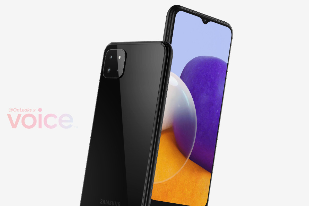 render 3D do Galaxy A22 5G