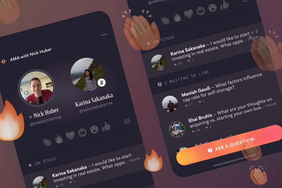 Imagem do app Hotline do Facbeook que é inspirado no Clubhouse