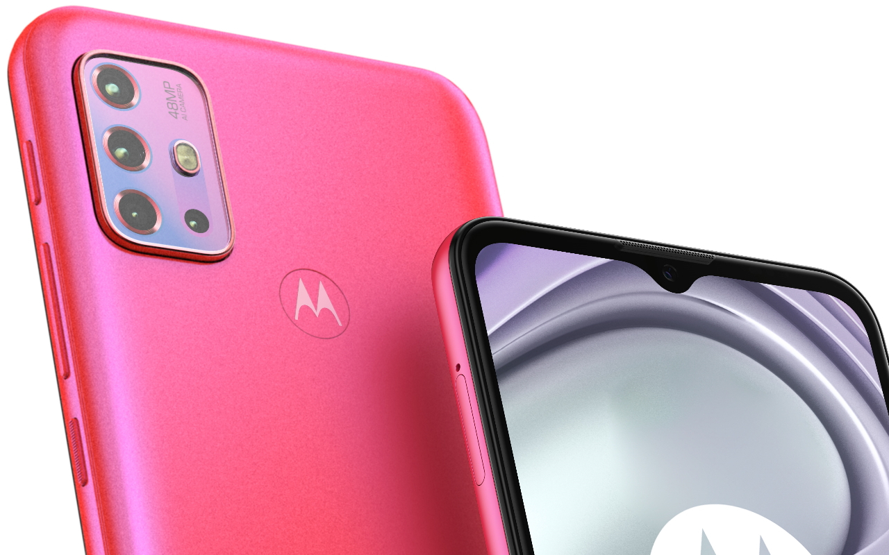 Moto G20 na cor rosa flamingo