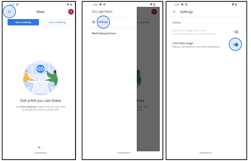 Google Meet passará a contar com modo de controle de dados, com opção acionável pelo menu de configurações do app