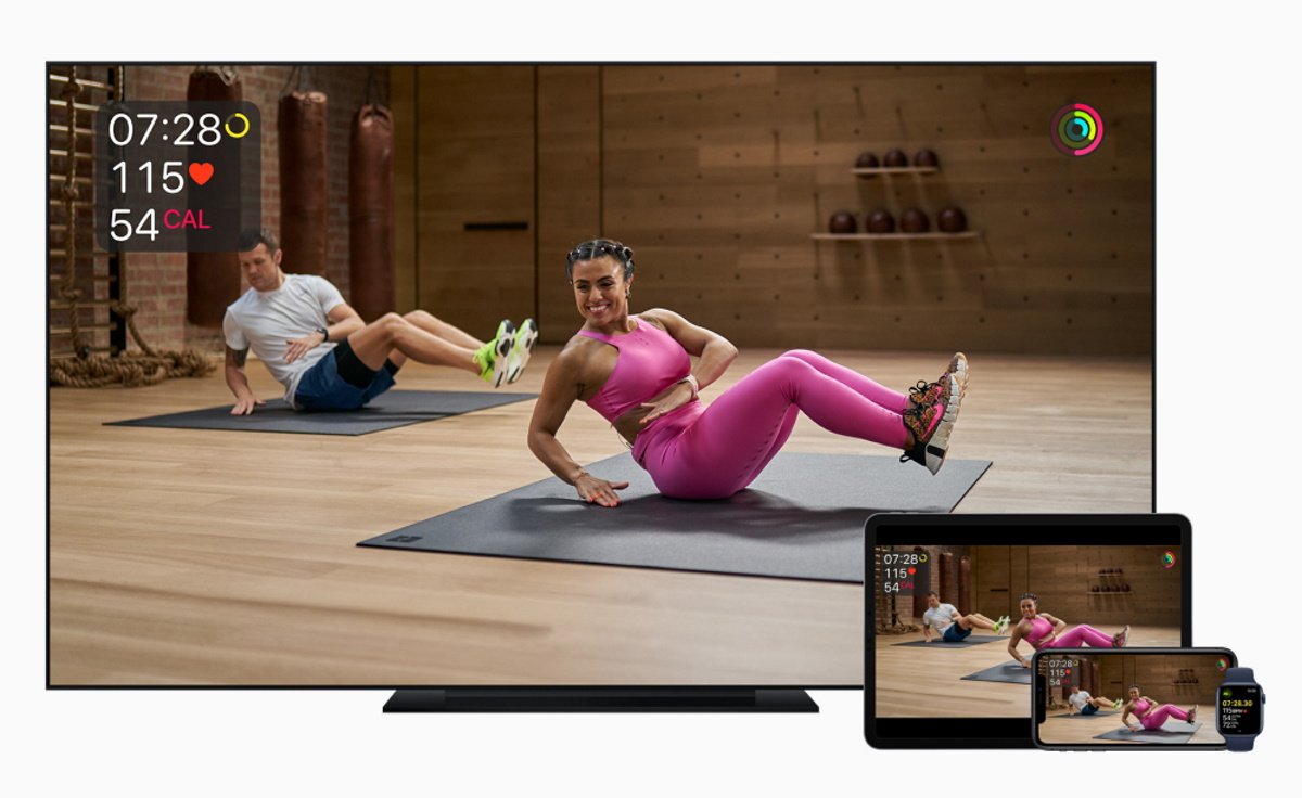 Imagem mostra um dos novos treinos do Apple Fitness+, preparados para grávidas, pessoas idosas e iniciantes