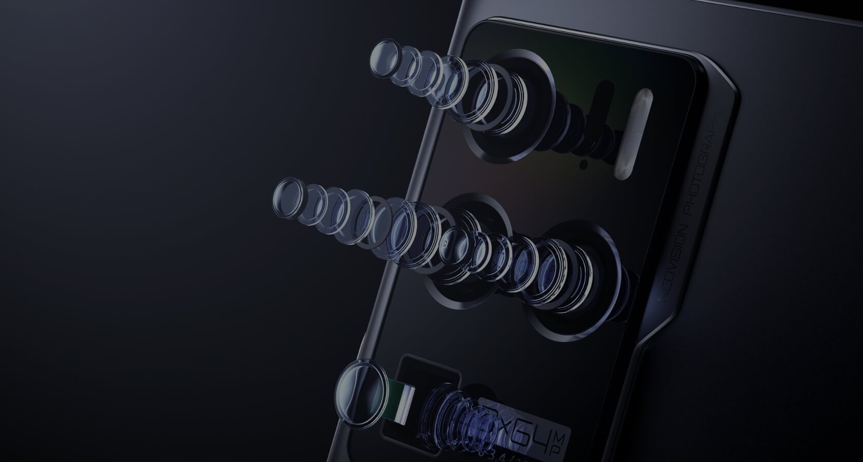 imagem com destaque nas câmeras do ZTE Axon 30 Ultra