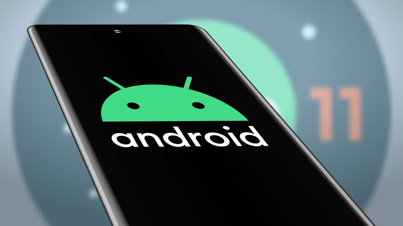 smartphone com logo android