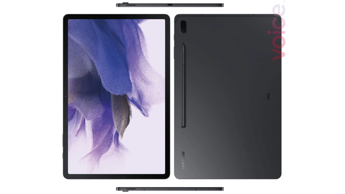 Imagem mostra todos os ângulos do Galaxy Tab S7 Lite, que deve ser apresentado pela Samsung no dia 28