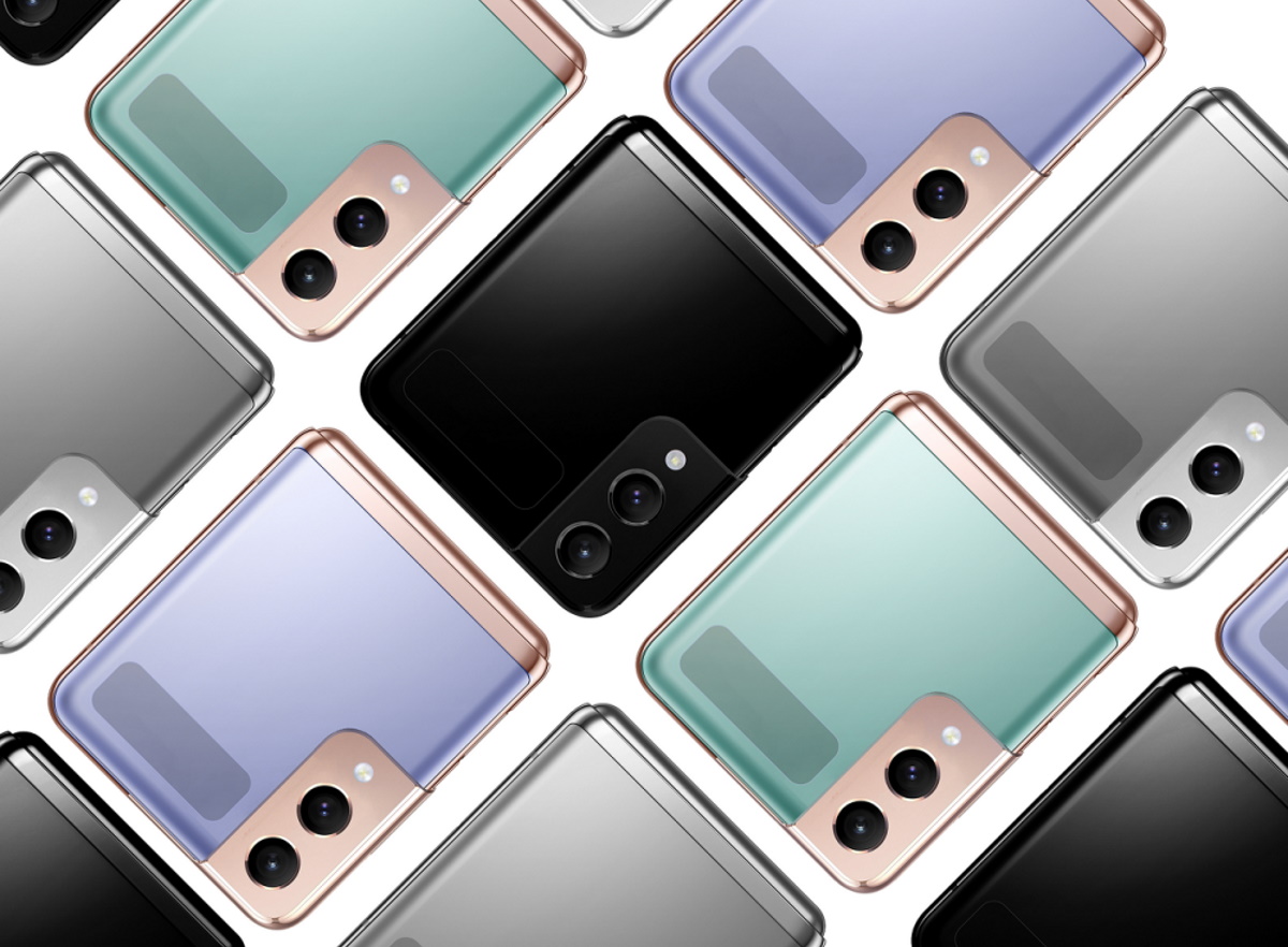 Imagem mostra renderização do Z Flip 3. Estudo mostrou que 50% dos americanos pensam em comprar celulares dobráveis no futuro