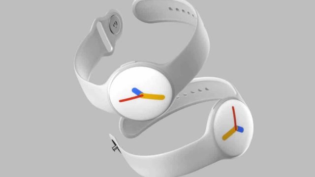 Imagem mostra dois relógios com pulseiras brancas e mostradores analógicos. Google Pixel Watch estaria sendo trabalhado para ser apresentado ao mercado
