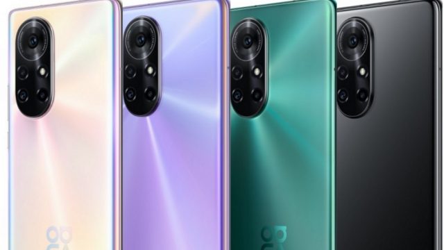 Imagem mostra as quatro cores do Huawei Nova 8 4G, que será lançado em breve