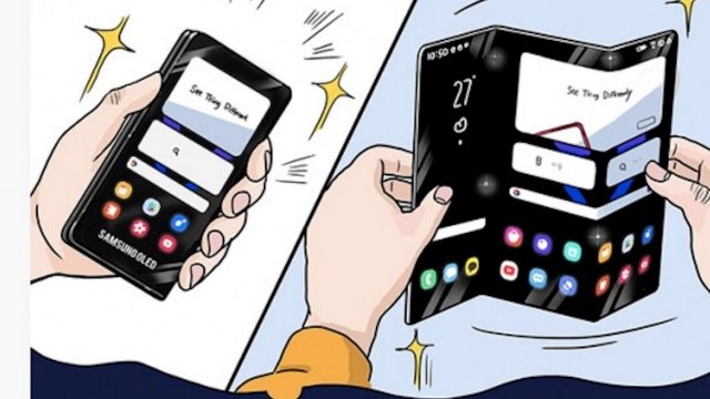 Imagem mostra como seria o design do Samsung Z Fold Tab, que vem sendo trabalhado pela fabricante