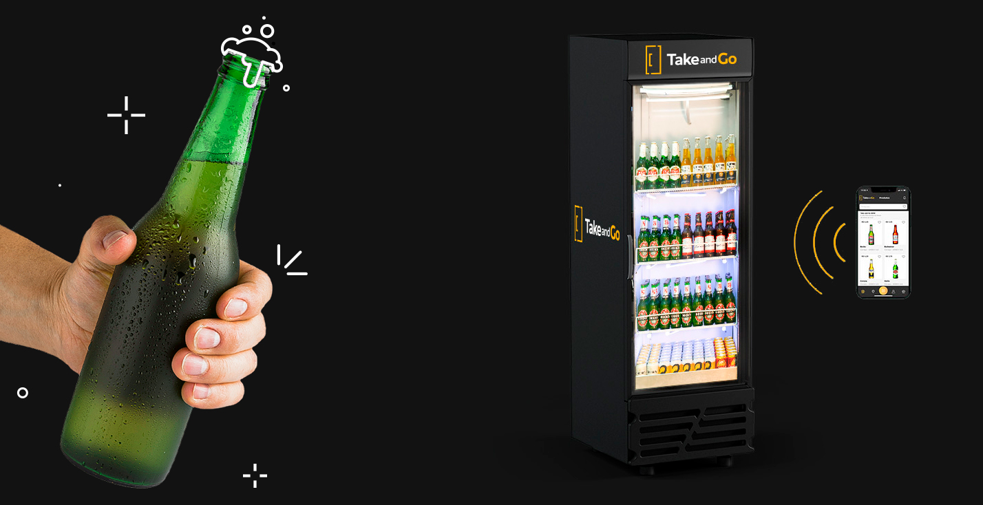 Take n Go, um app e uma vending machine que vendem cerveja