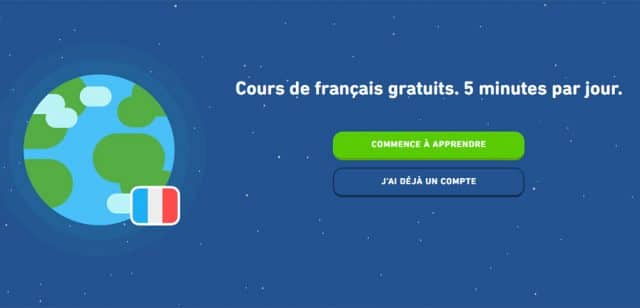 Aplicativo Duolingo para aprender francês gratuitamente 