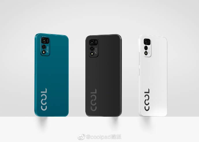 Coolpad Cool 20 nas cores azul, preto e branco