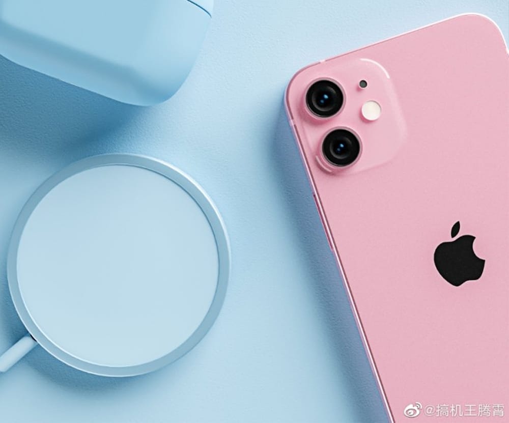 Imagem do novo iPhone 13 na cor rosa