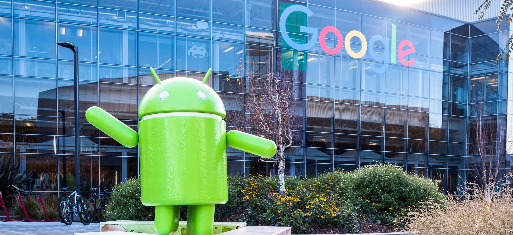 Sede do Google, dono do Android 12, que deverá ter uma nova interface