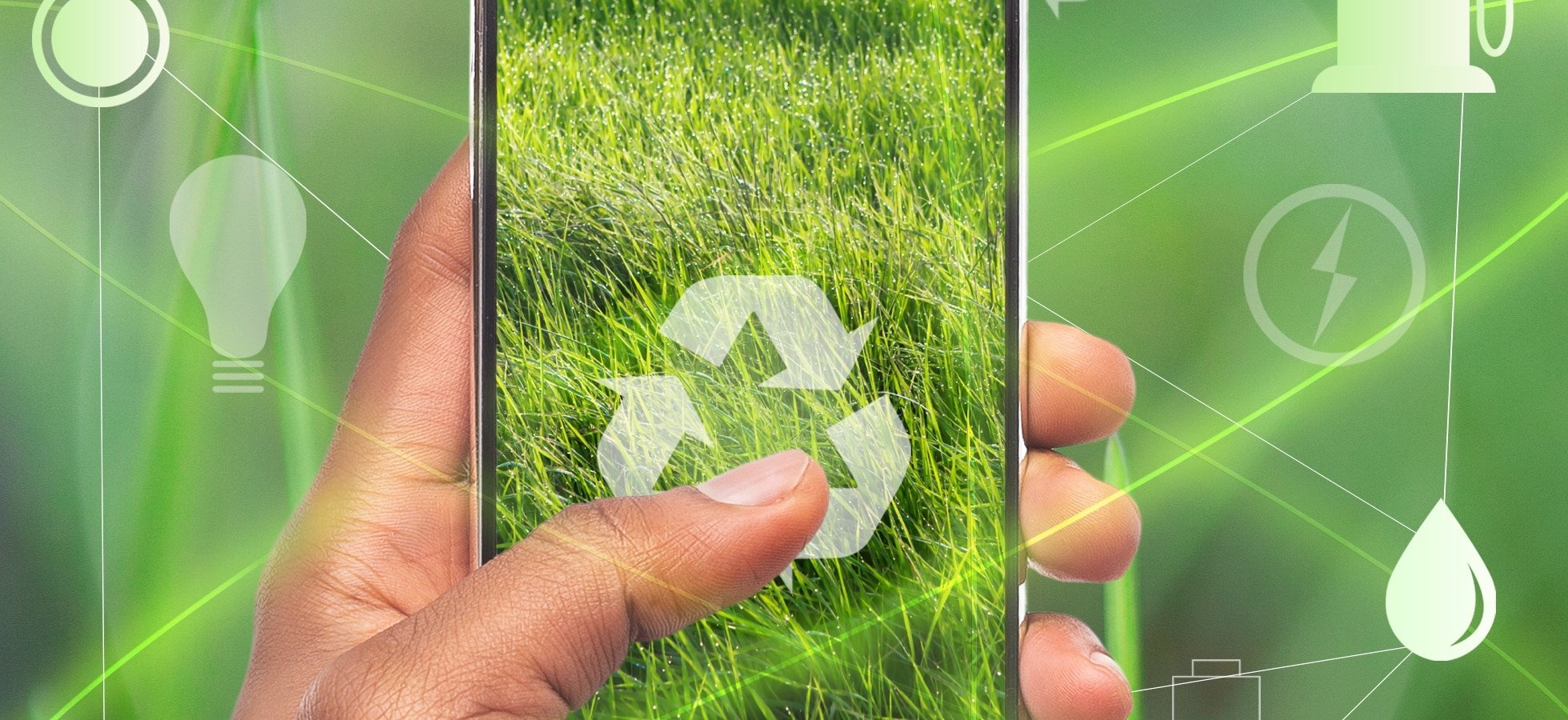 ilustração de um celular ecologicamente correto