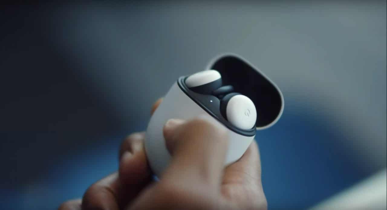 Imagem dos fones de ouvido Bluetooth Pixel Buds do Google