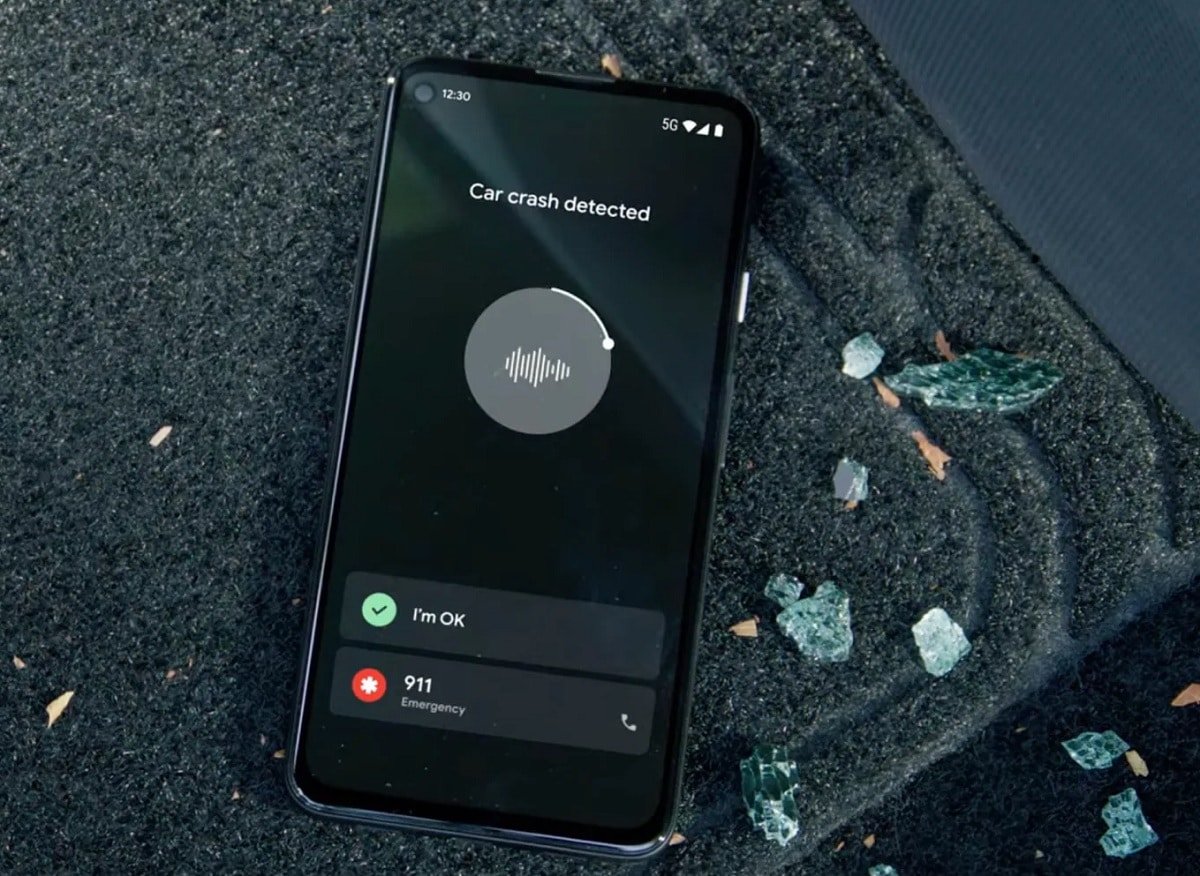 Cena que descreve detecção de acidente pelo Google Pixel