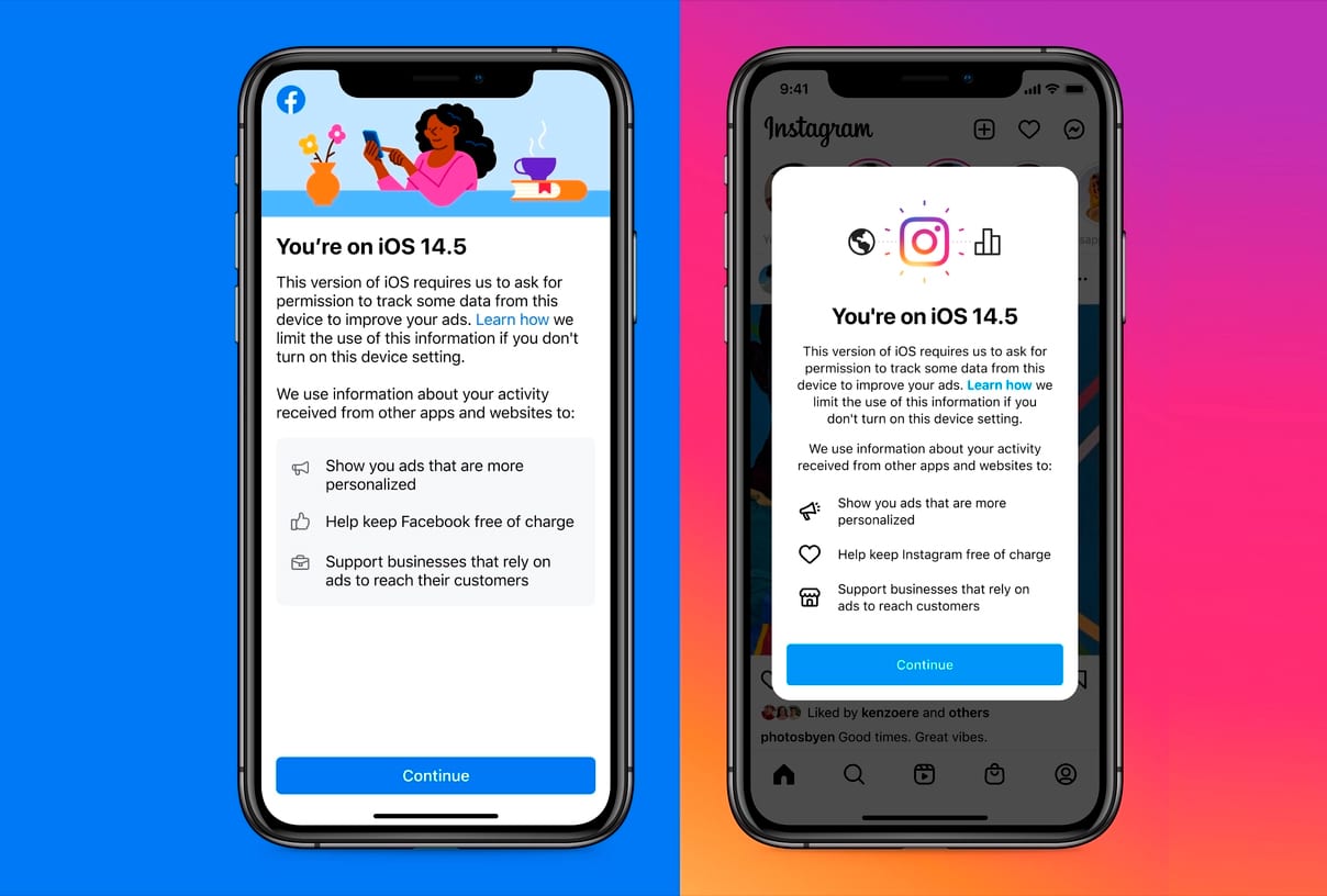 Avisos de Facebook e Instagram no iOS 14