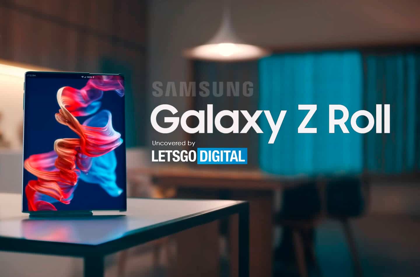 Imagem mostra como seria o Galaxy Z Roll, retrátil que a Samsung deve lançar em 2022