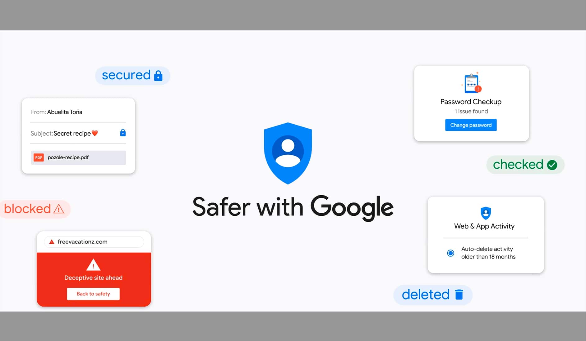 Mais seguro com o Google