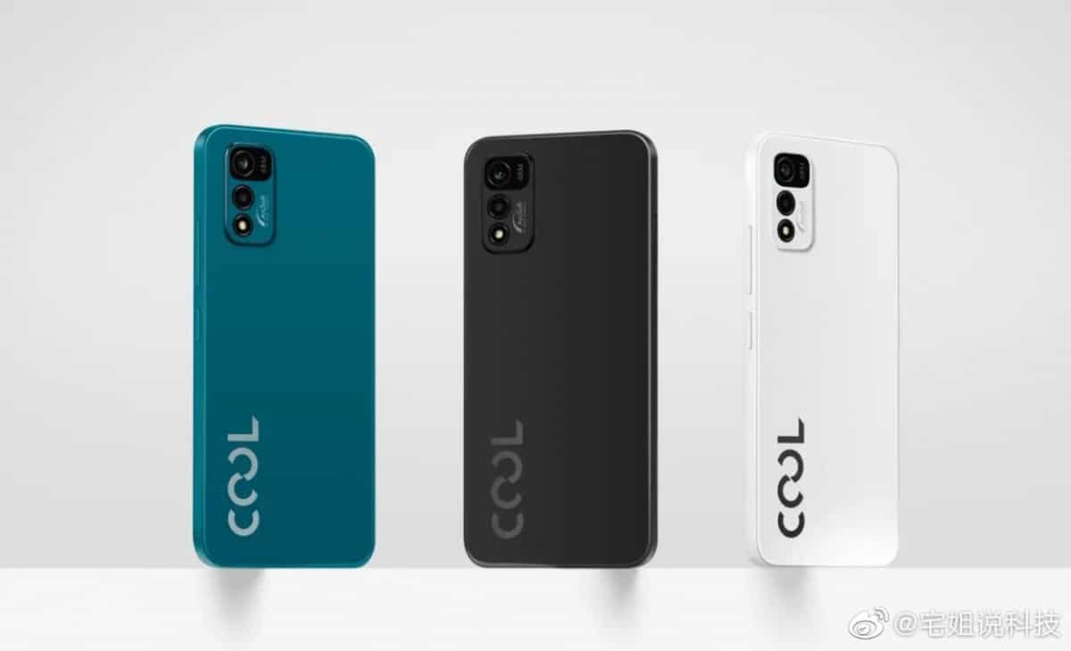 Coolpad Cool 20 nas cores azul, preto e branco