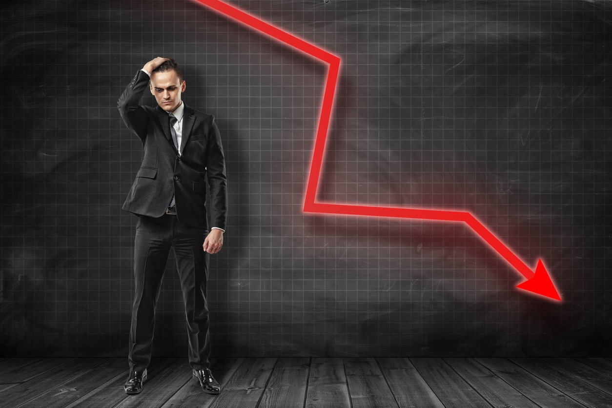 Gráfico apontando para baixo