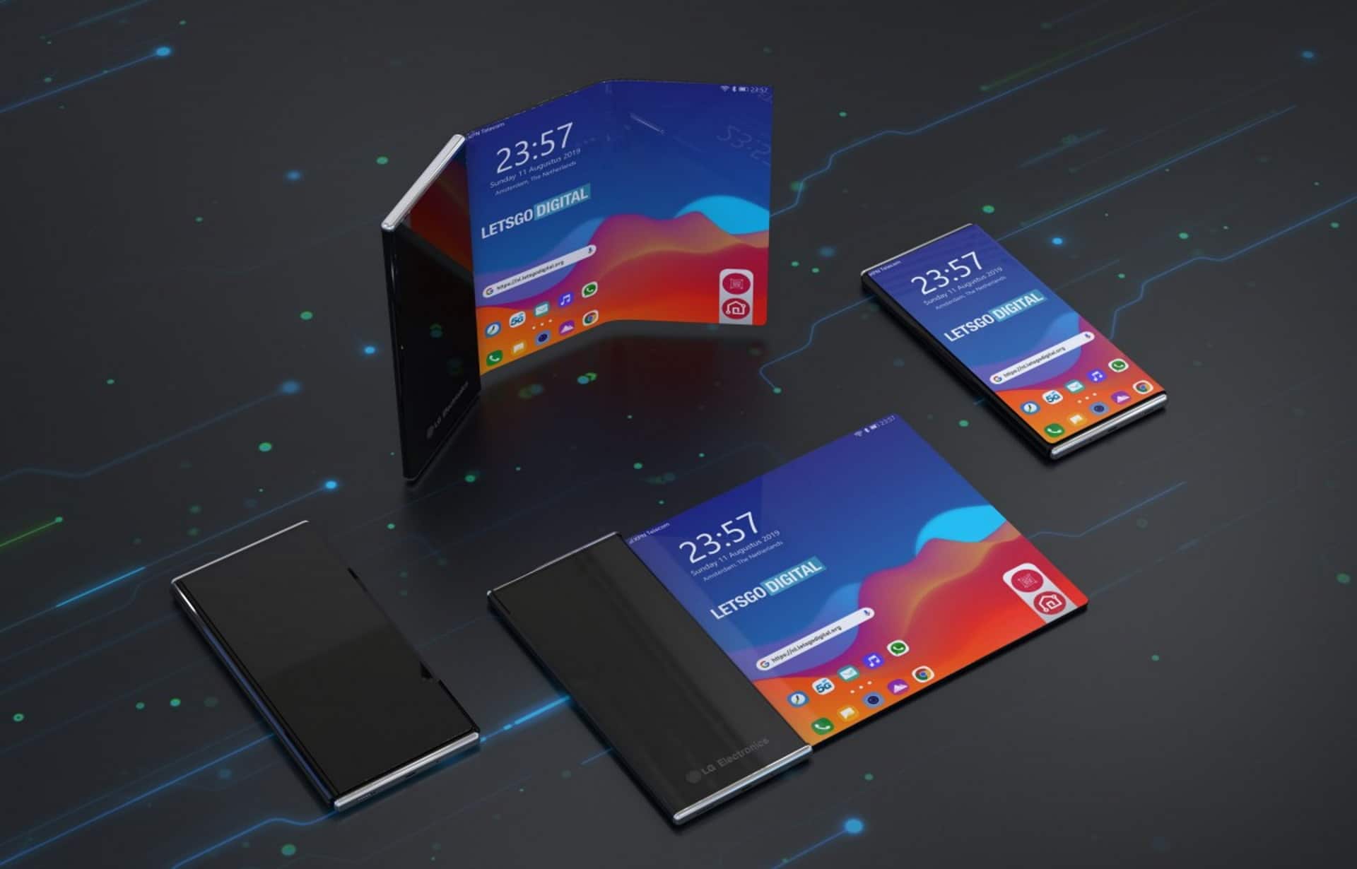 Imagem mostra LG Rollable que, assim como o Velvet 2, será vendido para funcionários da empresa na Coreia do Sul