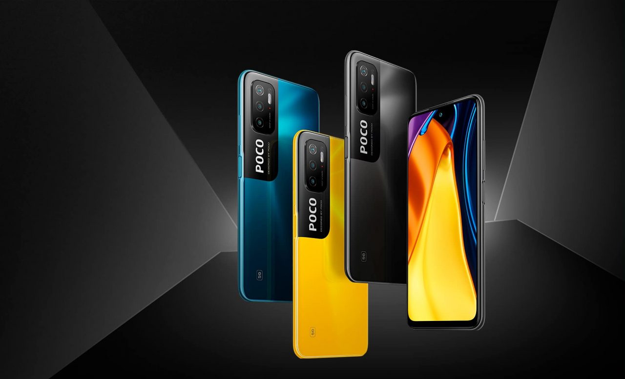 Montagem frente e verso do Poco M3 Pro, lançado com 5G