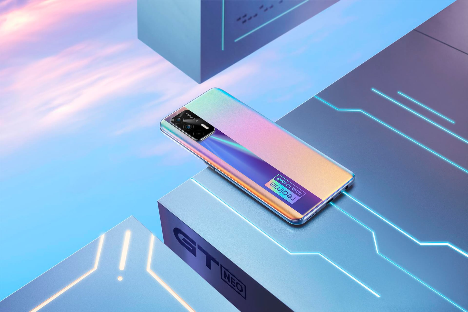 Imagem mostra Realme GT Neo, que pode ser lançado como X7 Max na Índia, com o mesmo Dimensity 1200, da MediaTek