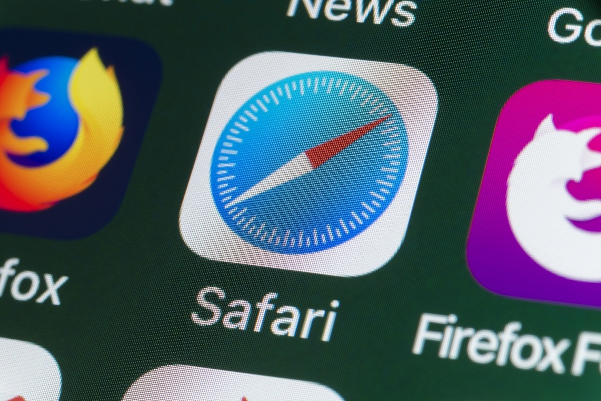 Ícone do Safari, browser principal da Apple, em destaque