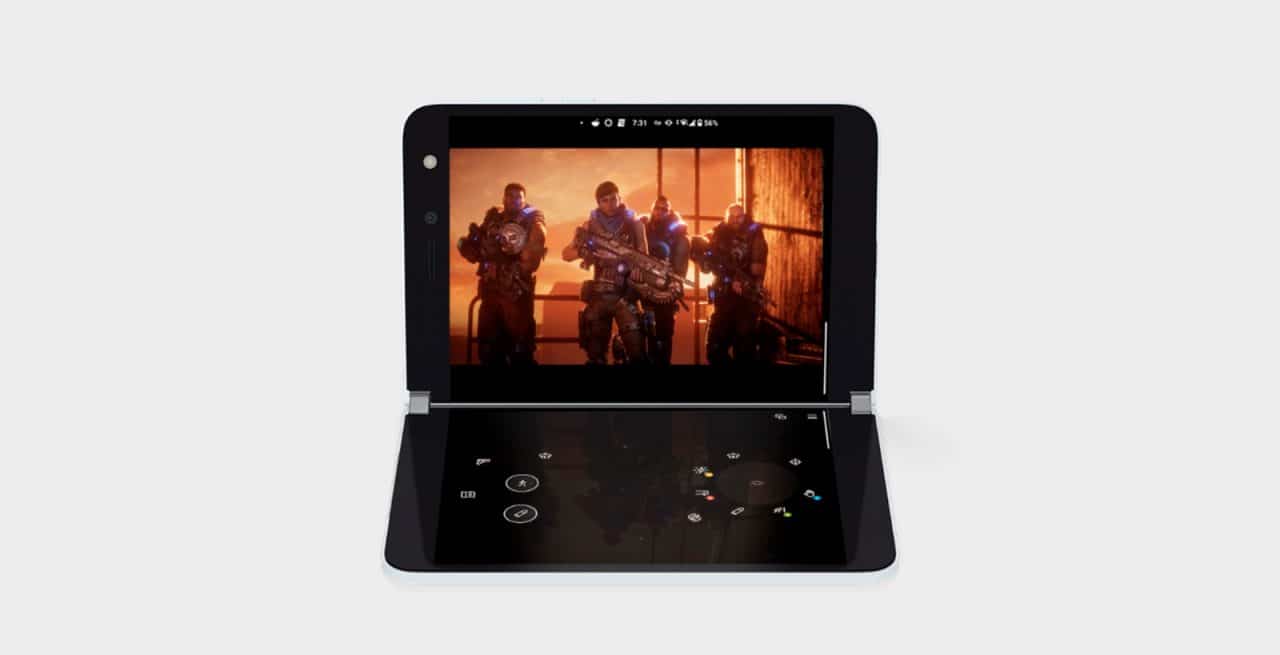 Surface Duo vai rodar jogos do Xbox com tela de baixo simulando um controle