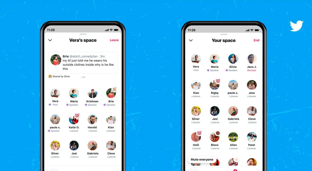 Captura de tela do Twitter Spaces, liberado para quem tem mais de 600 seguidores