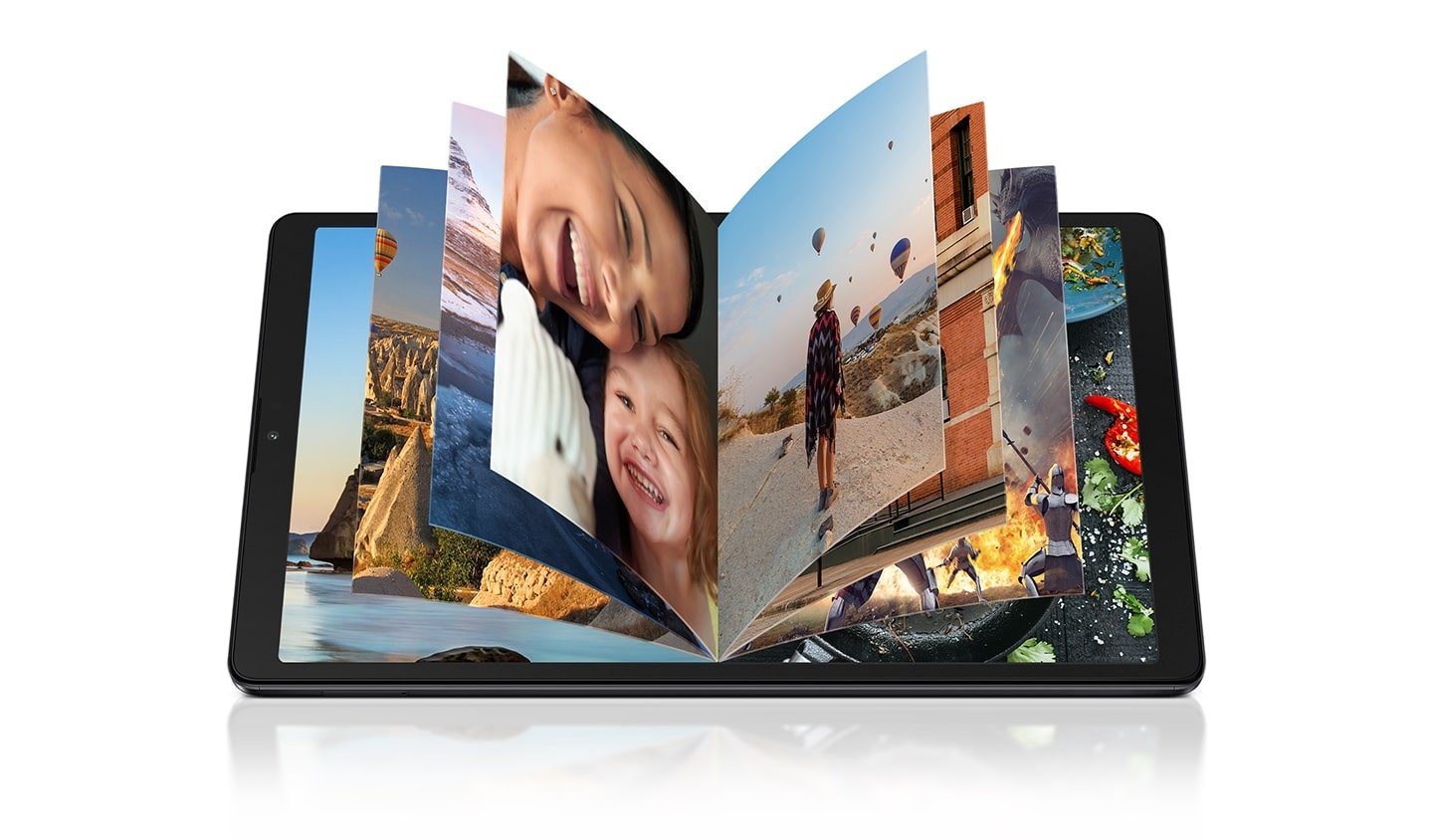 Montagem com recursos do tablet Samsung Galaxy Tab A7 Lite