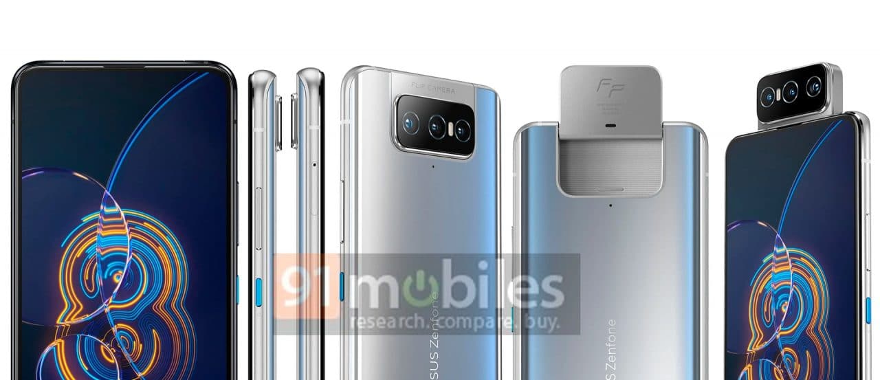 Imagens renderizadas do Zenfone 8 Flip