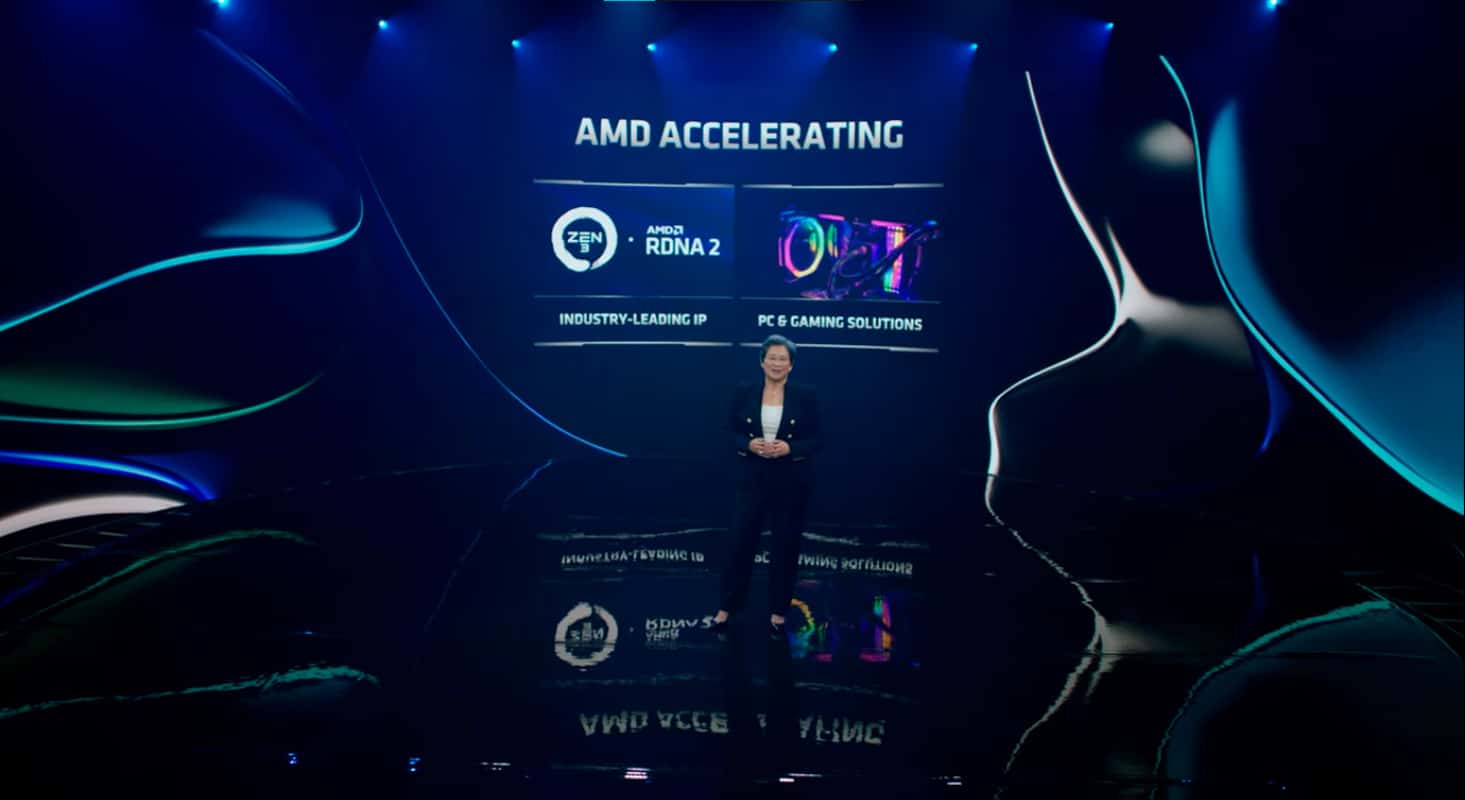 Samsung e AMD anunciam parceria para a criação de novo chip Exynos com arquitetura RDNA 2. Reprodução: AMD/YouTube