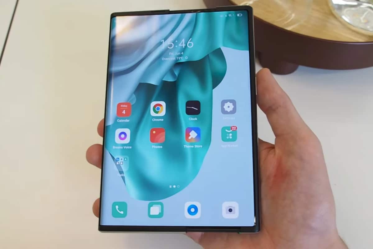 Print de vídeo análise da tela extensível do Oppo X 2021