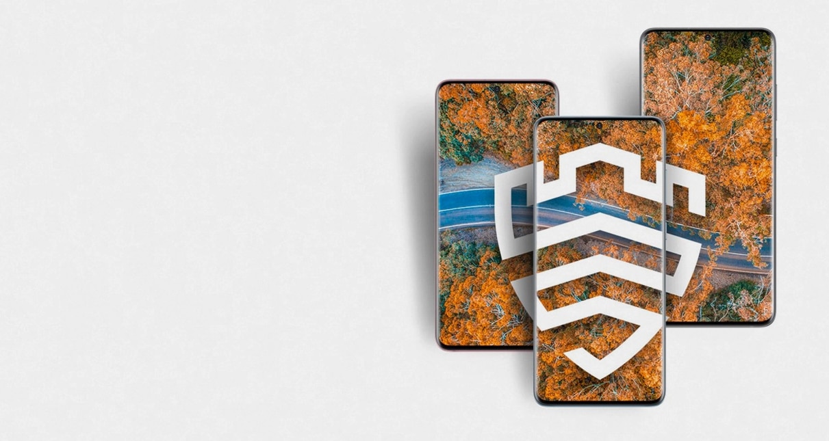 Montagem com celulares da Samsung com o Knox, que ficou exposto após falha de segurança