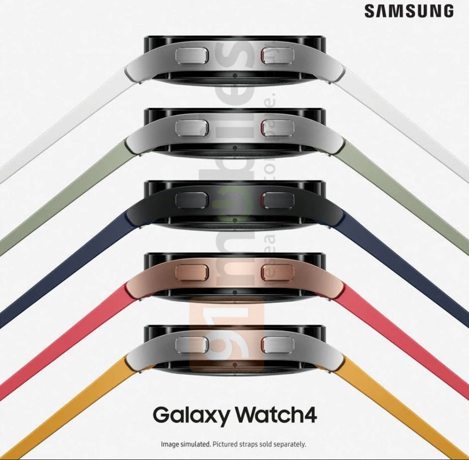 Captura de tela com imagens do design do Galaxy Watch 4