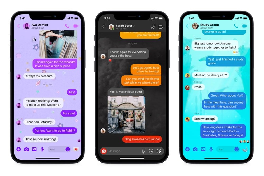 Imagem mostra novos temas do Messenger
