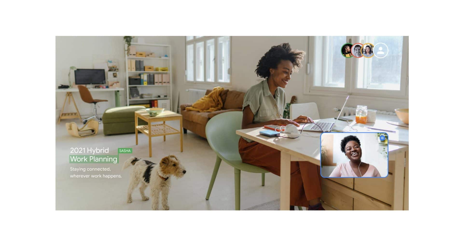 Divulgação do Google Meet com uso do Companion Mode, nova função que vai facilitar o uso de segunda tela